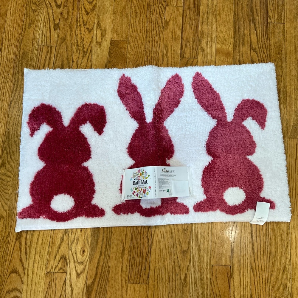 NWT Riviera Home Pink Easter Bunny Bath Mat